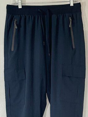 Libin Women’s Navy Blue Athleisure Jogger Pants Size Large Polyester Excellent